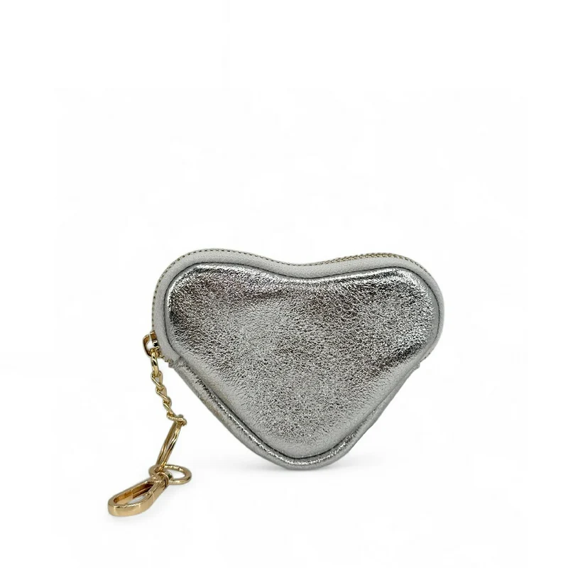 Porte-monnaie porte-clés en cuir irisé SWEETIE Argent moyen