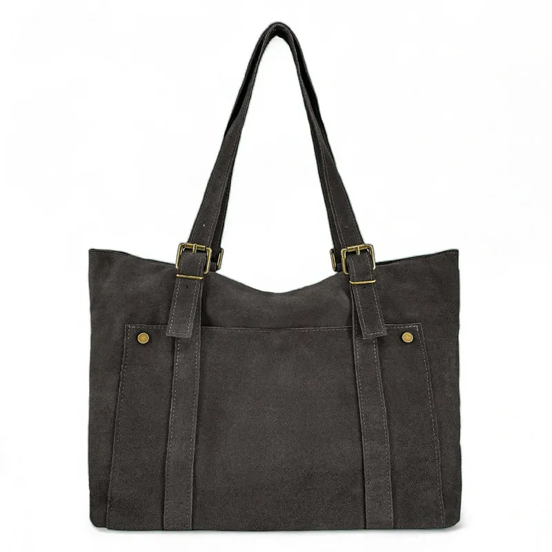 Sac cabas en daim TOKYO Gris taupe