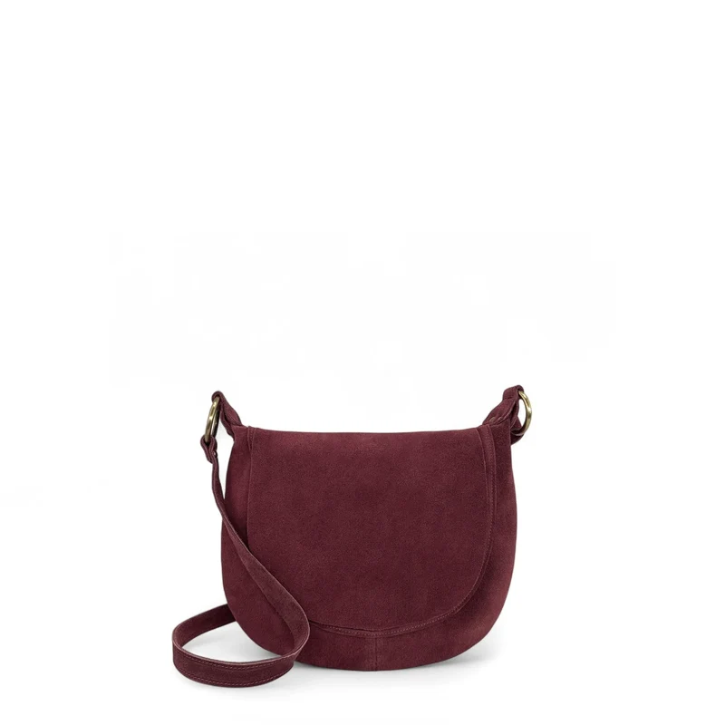 Sac bandoulière en daim LITTLE CITIZEN SUEDE Bordeaux