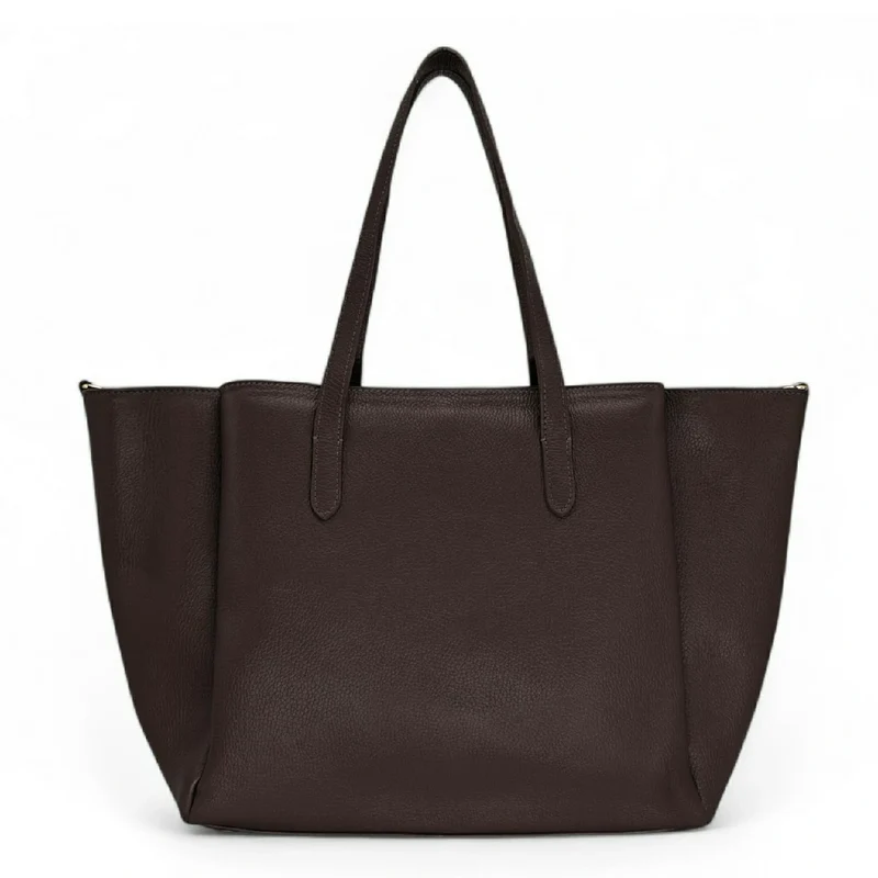 Grand sac en cuir grainé TITANIA Chocolat