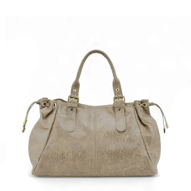 Sac bowling en cuir brossé PRINCESSE BROSSEE XL Beige crème