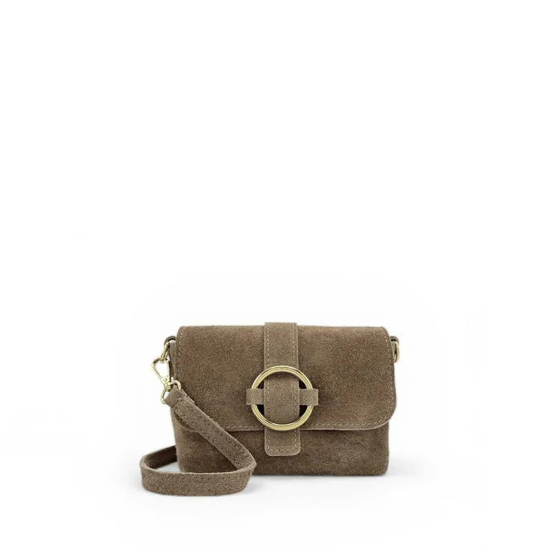 Micro-sac en daim BERLINGOT SUEDE Taupe foncé