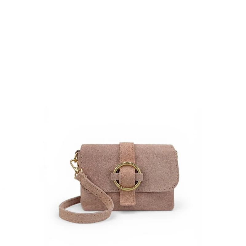 Micro-sac en daim BERLINGOT SUEDE Rose pastel