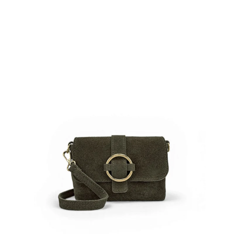 Micro-sac en daim BERLINGOT SUEDE Vert kaki
