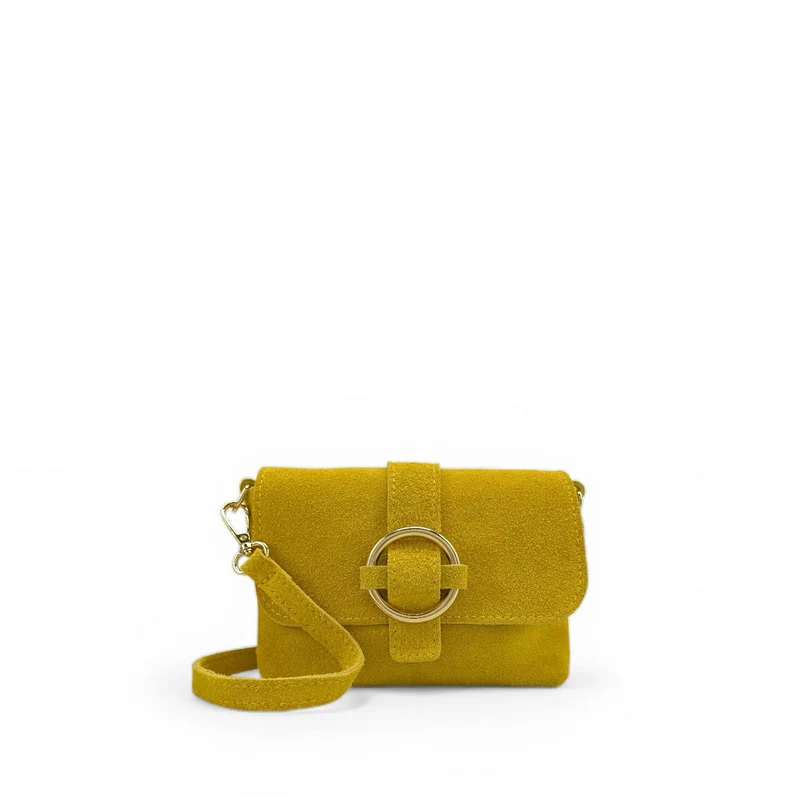 Micro-sac en daim BERLINGOT SUEDE Soft jaune