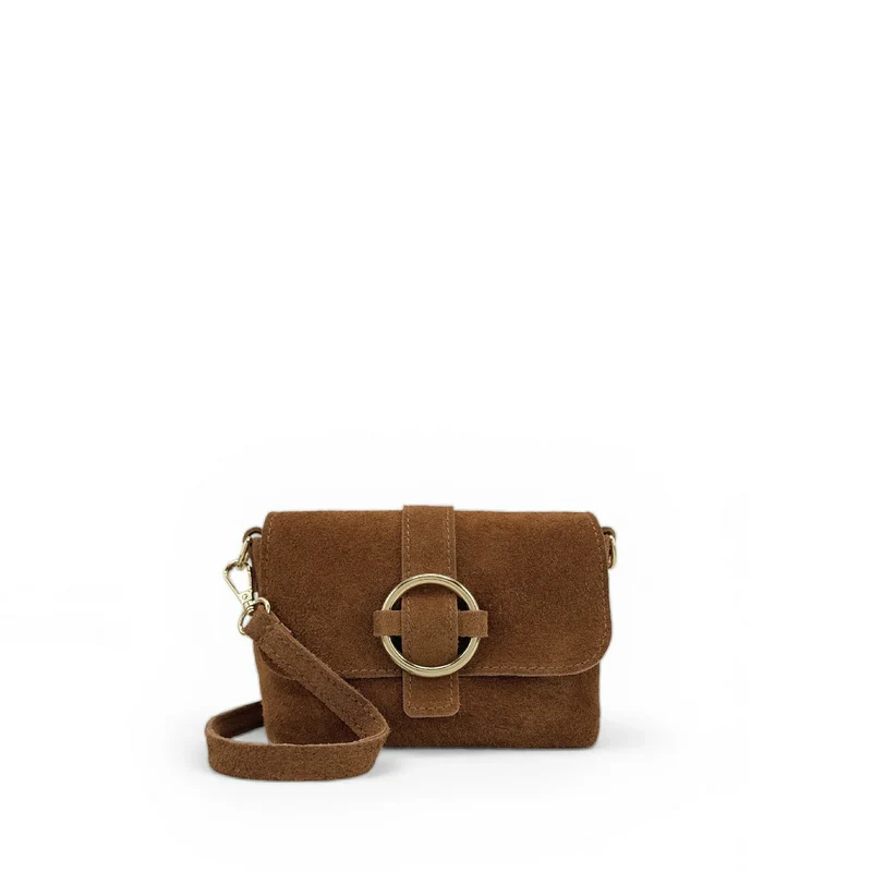 Micro-sac en daim BERLINGOT SUEDE Marron camel foncé