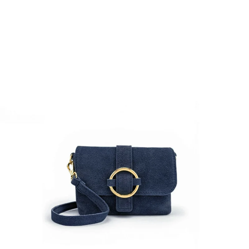 Micro-sac en daim BERLINGOT SUEDE Bleu marine