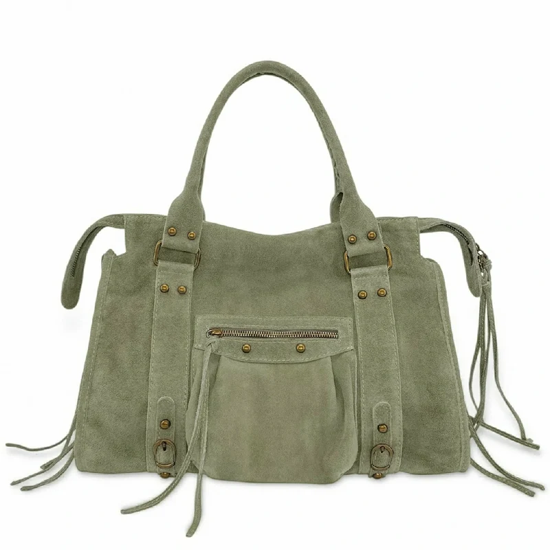 Sac à main en daim STORM SUEDE Matcha latte