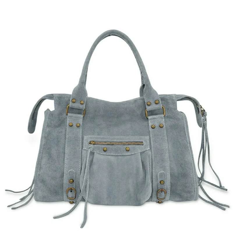 Sac à main en daim STORM SUEDE Bleu pastel