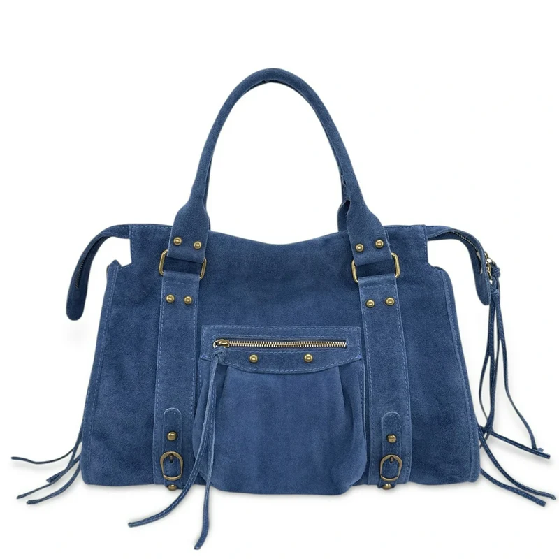 Sac à main en daim STORM SUEDE Bleu cobalt