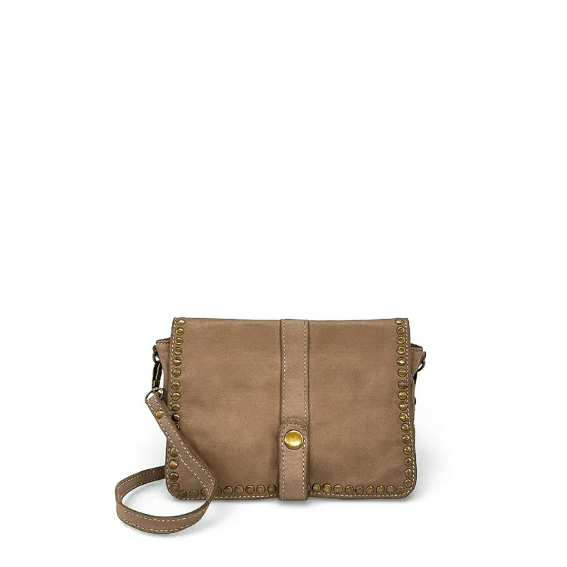 Sac besace à bandoulière en cuir vintage MISS SHAN Taupe