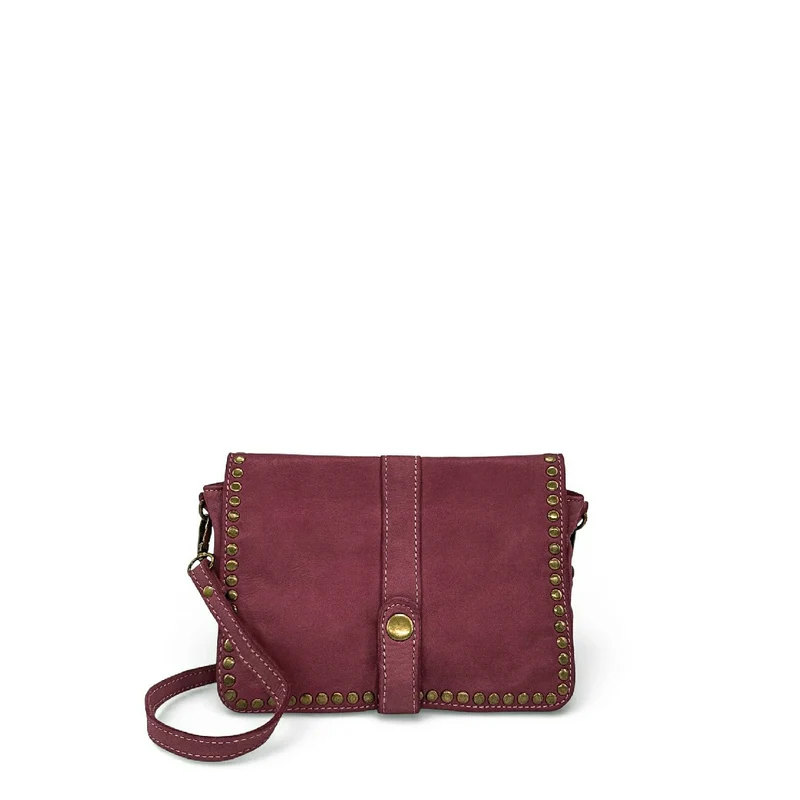 Sac besace à bandoulière en cuir vintage MISS SHAN Prune