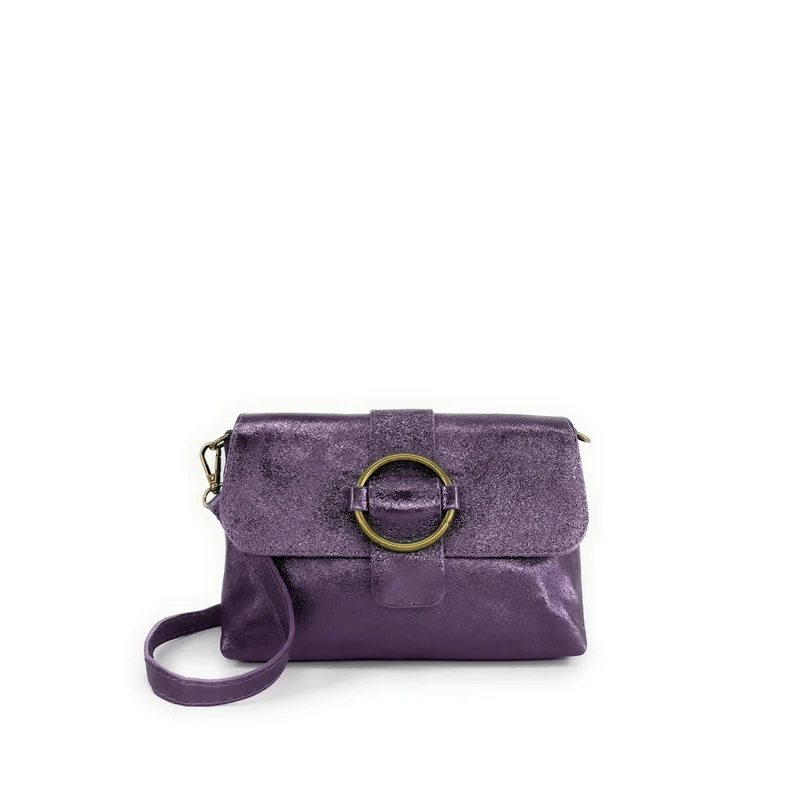 Mini sac en cuir irisé VERONE Prune irisé