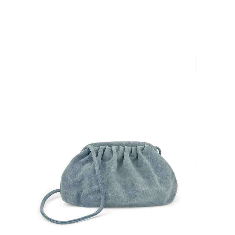 Sac à main pouch en daim BRASILIA Bleu pastel