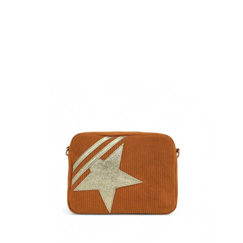Sac à bandoulière en daim SILVER STAR Orange patiné