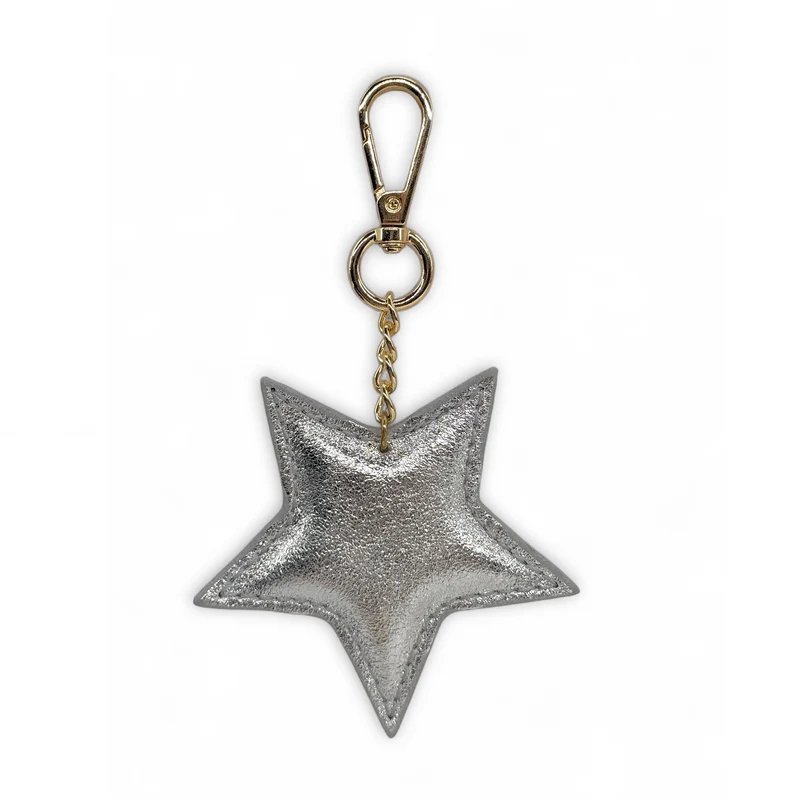 Porte-clés en cuir irisé ETOILE GLOW Argent clair
