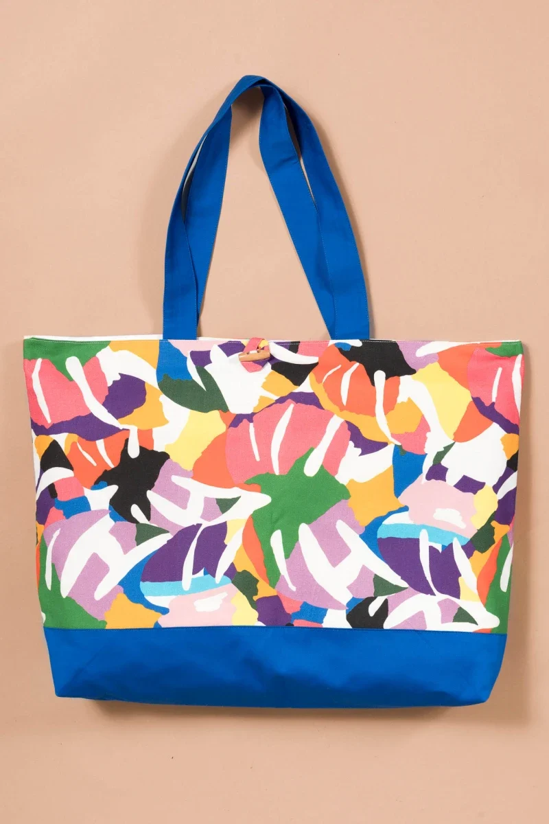 Sac de course en coton bio multicolore