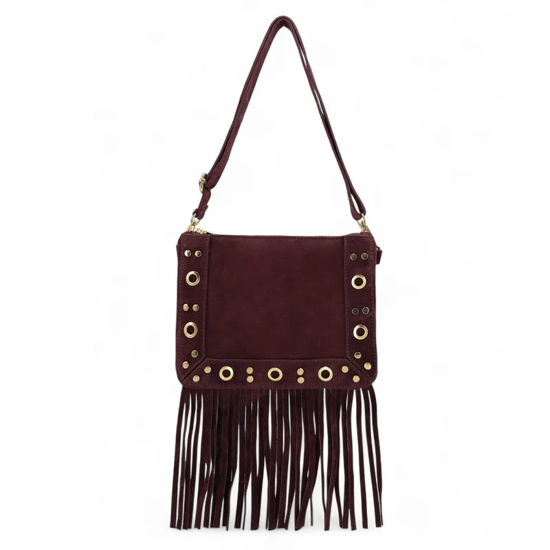 Sac besace en croûte de cuir YEPA Bordeaux
