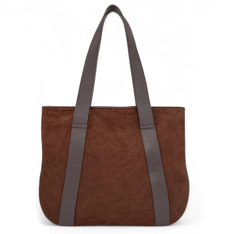 Sac cabas en croûte de cuir SOLENE Chocolat