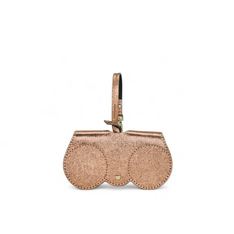 Etui à lunettes en cuir irisé PEANUT GLOW Rose gold