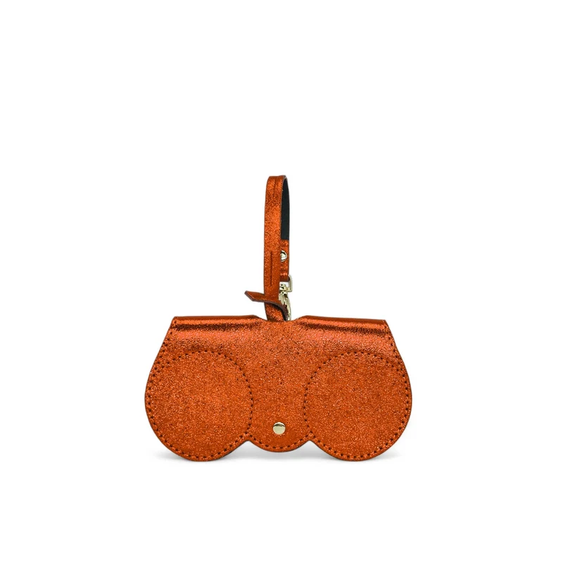 Etui à lunettes en cuir irisé PEANUT GLOW Orange irisé