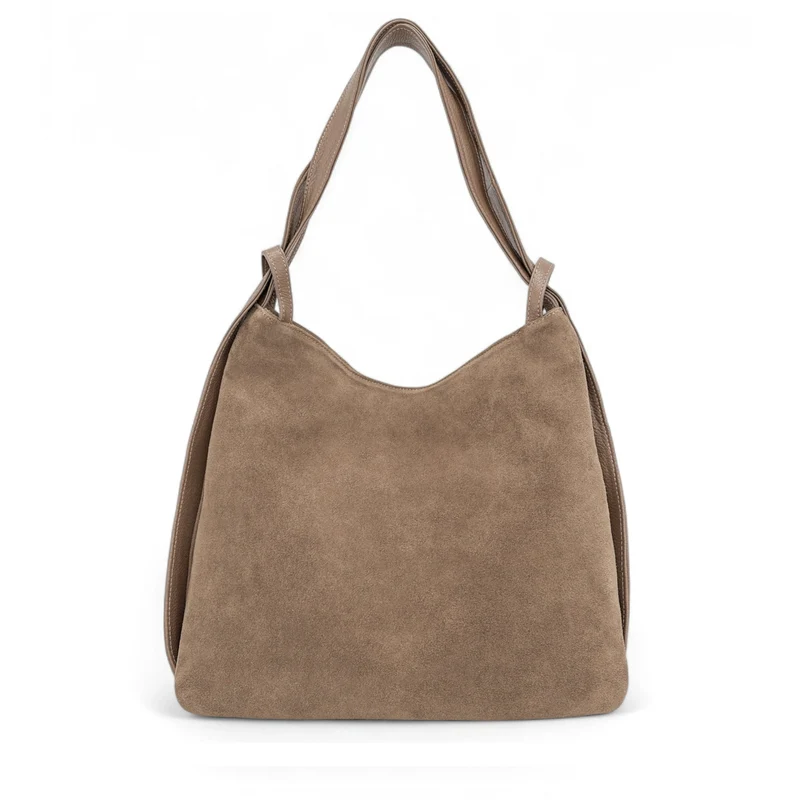 Sac à main convertible en daim SOHO SUEDE Taupe foncé