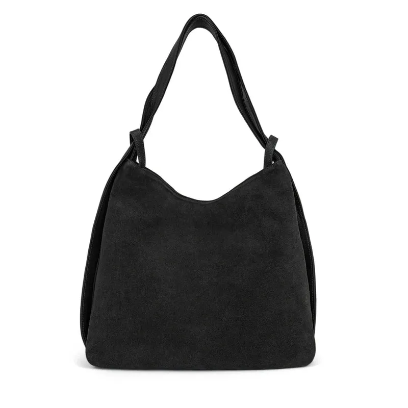 Sac à main convertible en daim SOHO SUEDE Noir