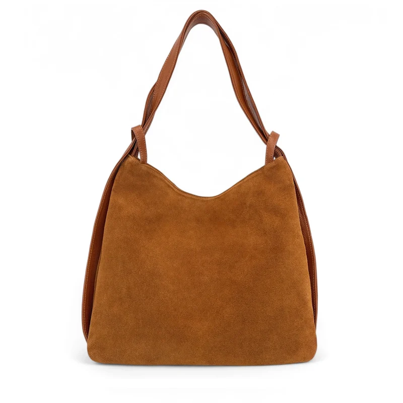 Sac à main convertible en daim SOHO SUEDE Camel foncé