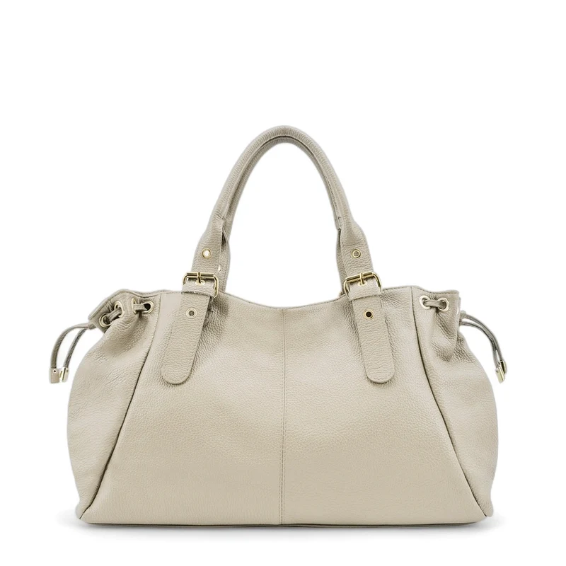 Sac bowling en cuir grainé PRINCESSE XL Beige crème