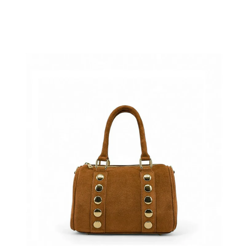 Mini sac bowling en daim DJODY Camel foncé