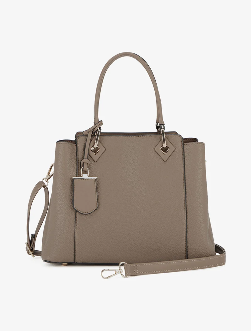 Sac à main Zola simili grainé - Taupe