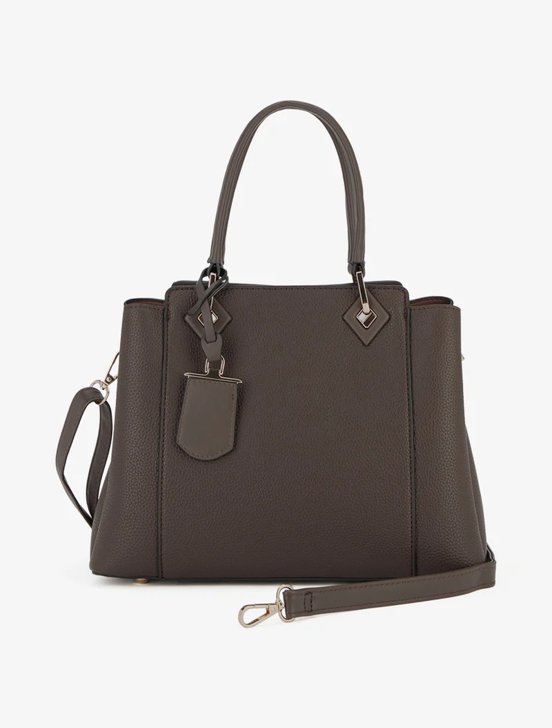 Sac à main Zola simili grainé - Marron