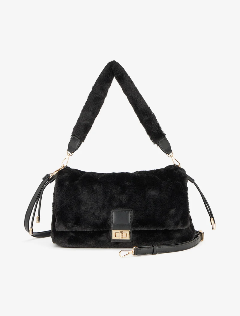 Sac à main Carol fausse fourrure - Noir