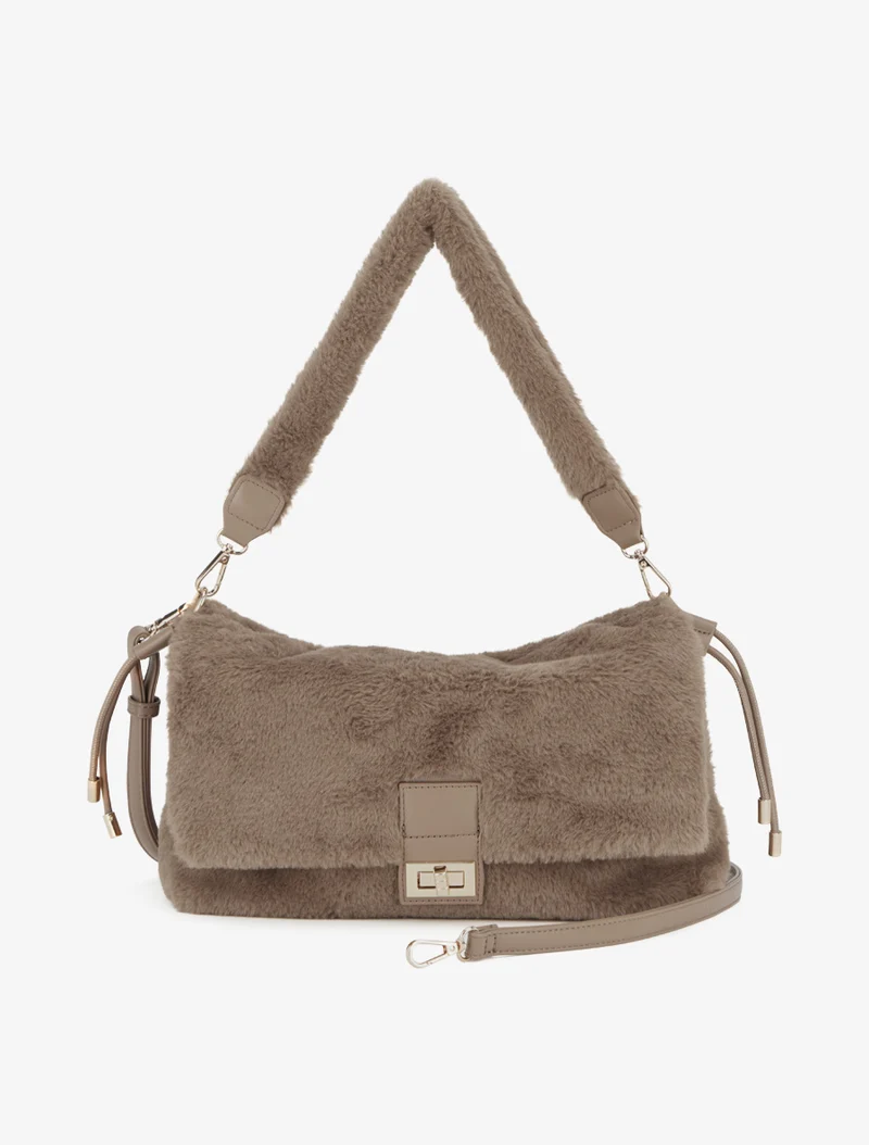 Sac à main Carol fausse fourrure - Taupe
