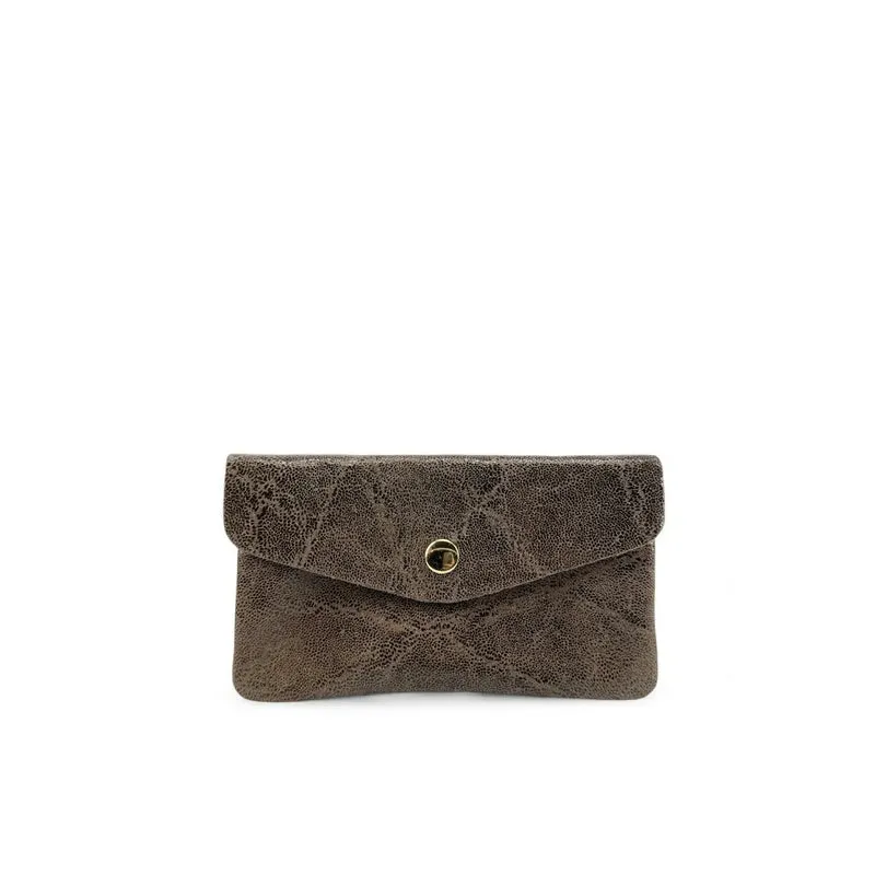 Pochette porte-monnaie en cuir brossé COMPO BROSSEE Moka