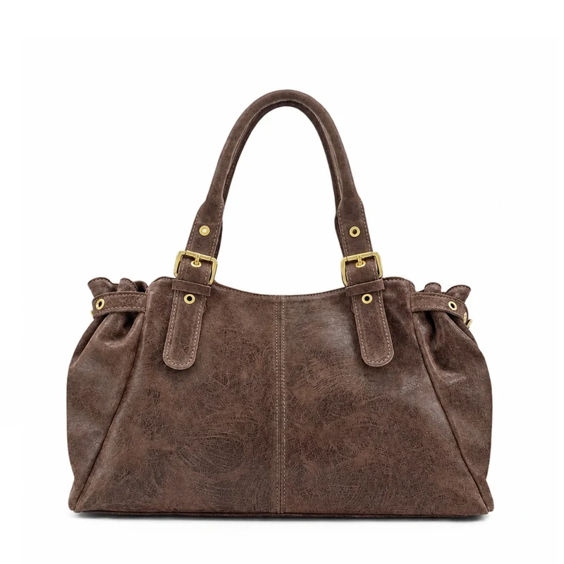 Sac bowling en cuir brossé NEW PRINCESS XL Marron Chocolat - Précommande