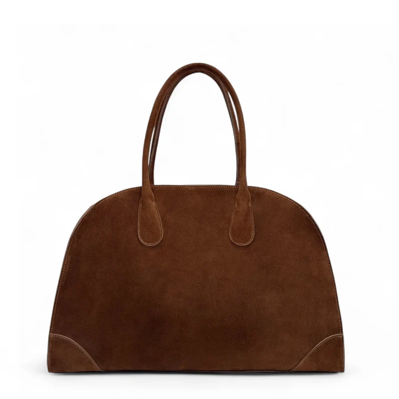 Sac cabas en daim CONSTANCE Châtaigne