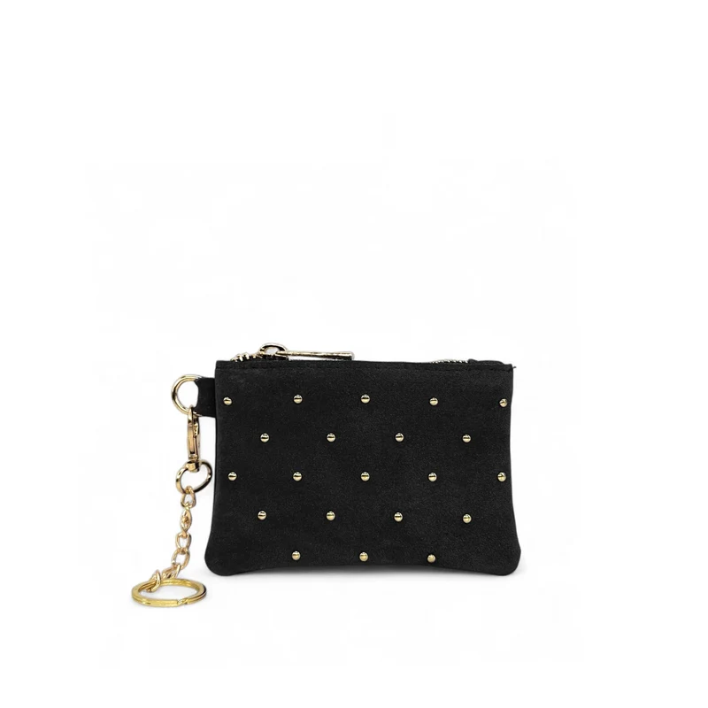 Porte-monnaie en daim TINY DOTS Noir