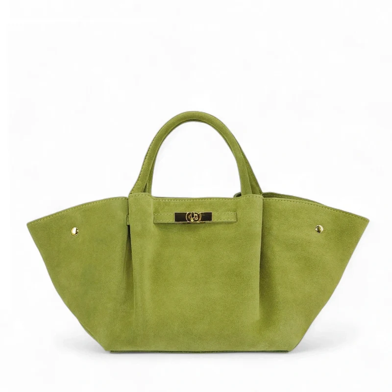 Sac cabas en daim CAPRI SUEDE Vert anis