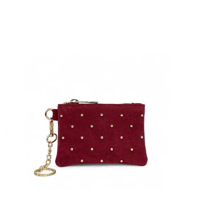 Porte-monnaie en daim TINY DOTS Bordeaux