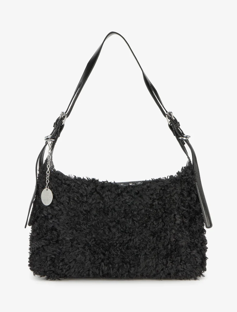 Sac à main Phoebe effet bouclé - Noir