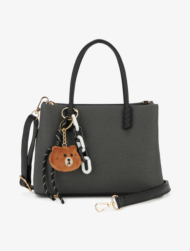 Sac besace Rachel à picots - Noir
