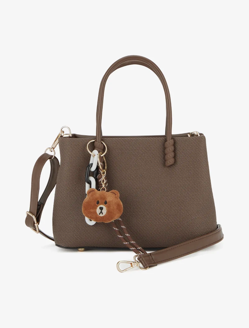 Sac besace Rachel à picots - Marron