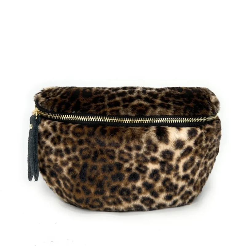 Sac banane en cuir et fausse fourrure LOU KITTY Ocelot