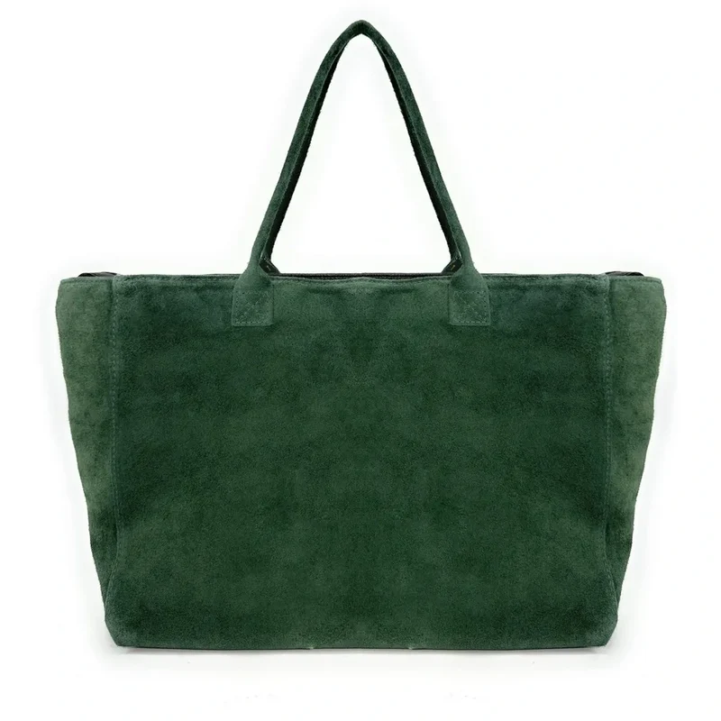 Sac cabas en daim SASHA Vert forêt