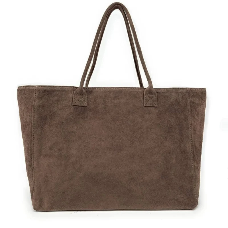 Sac cabas en daim SASHA Taupe foncé