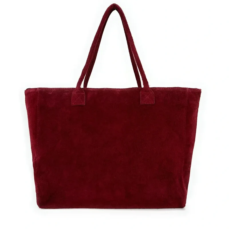 Sac cabas en daim SASHA Rouge bordeaux