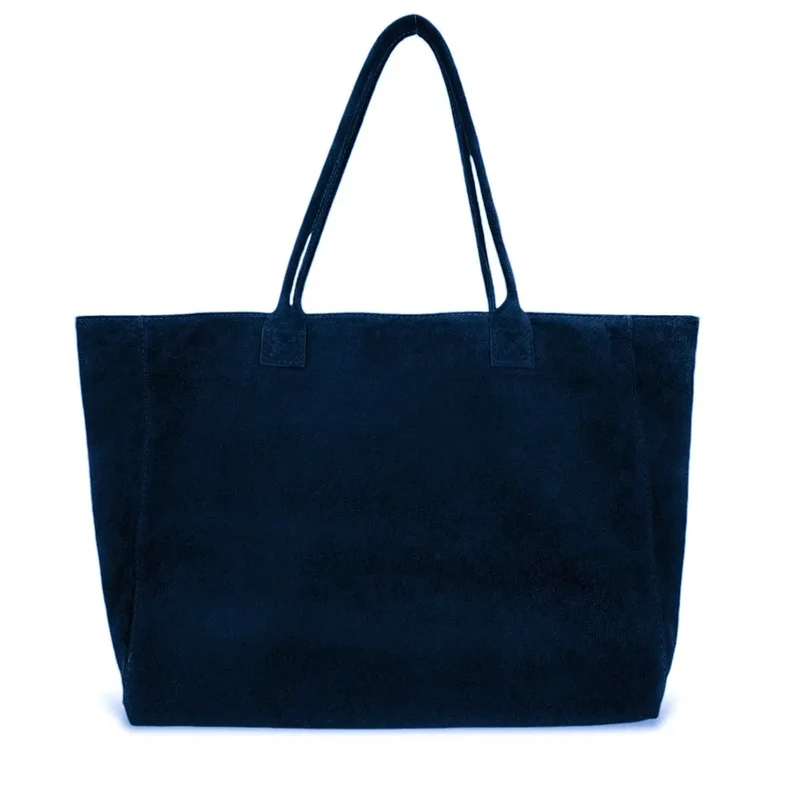 Sac cabas en daim SASHA Bleu marine