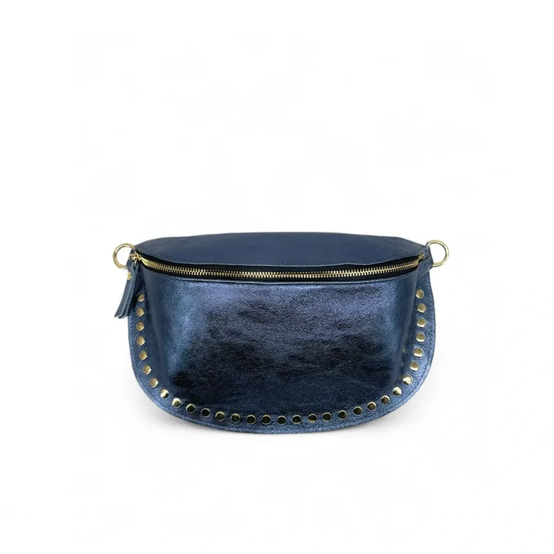 Sac banane en cuir irisé LOU PANADAS Bleu cobalt irisé
