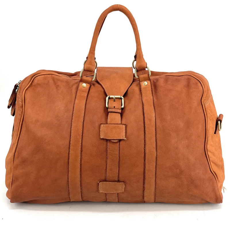 Sac de voyage en cuir vintage COBA Marron Camel